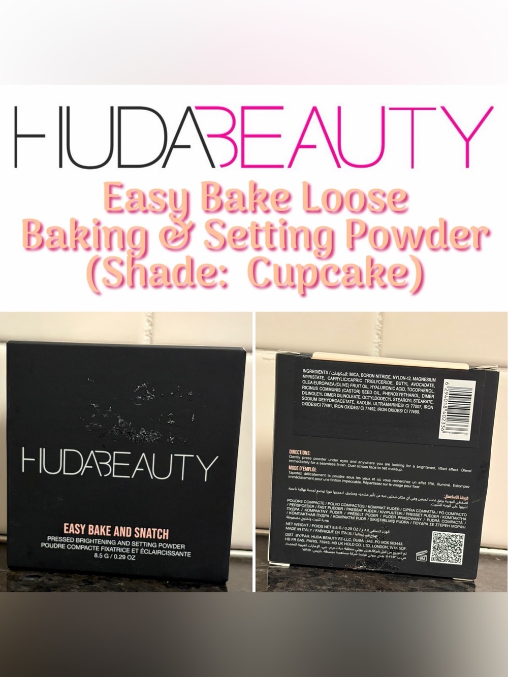 Huda Beauty - Easy Bake Loose Baking & Setting Powder (Shade: Cupcake) New